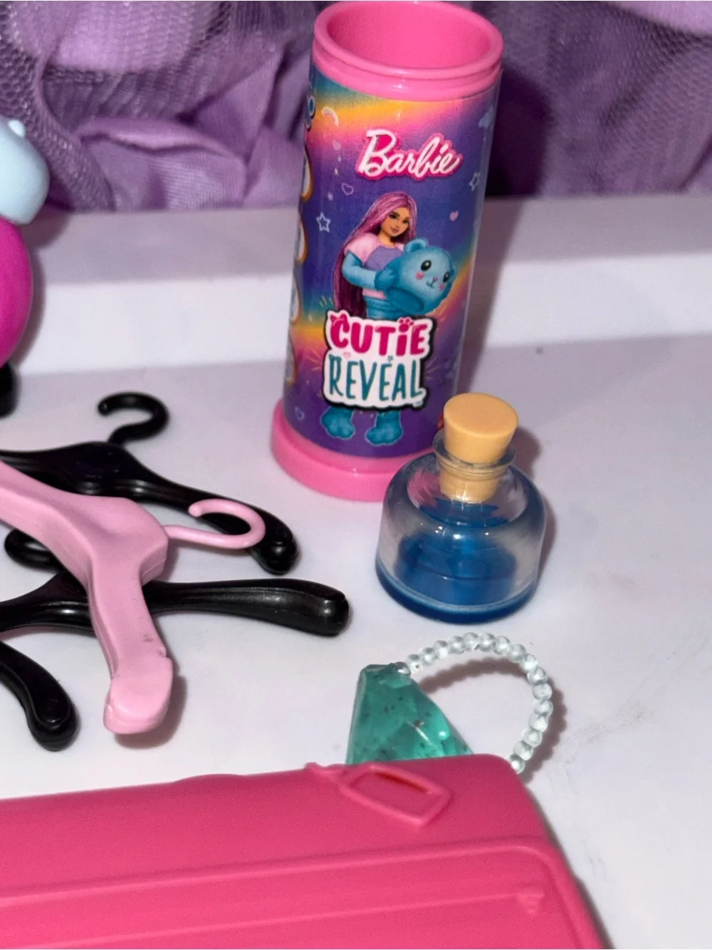 Barbie Mattel accessories clock bouquet book hangers bottle etc